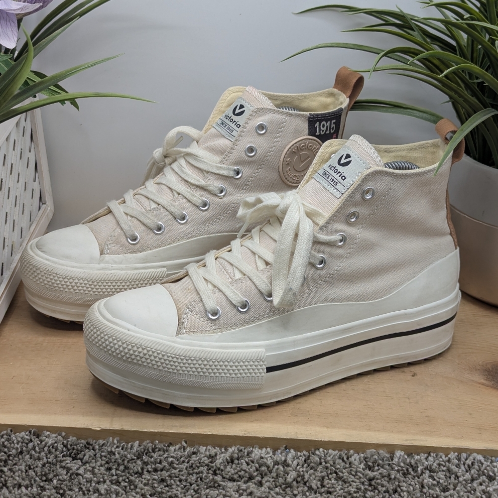 Victoria 1915 High Top Platform Canvas Women's Size 7 Shoes Casual Walking